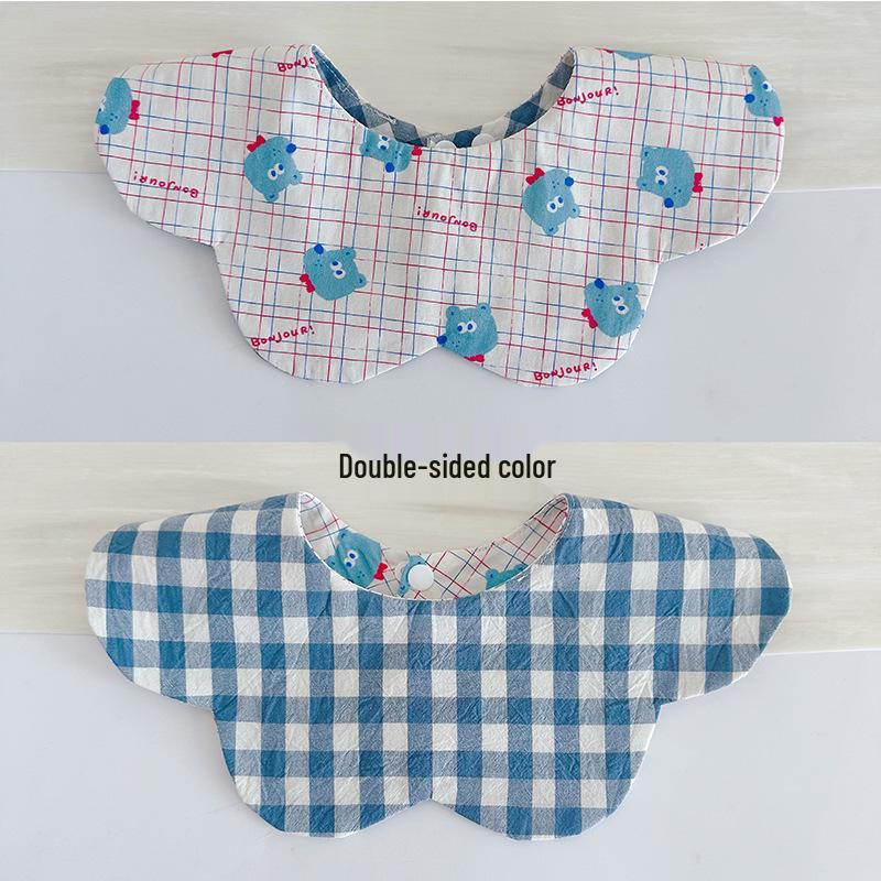 Korean Style Double-Sided Gauze Baby Drool Bib - Newborn Petal Design, Breathable