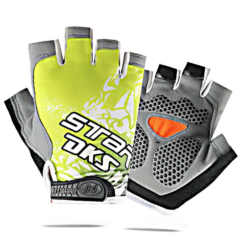 Half-finger Gloves Outdoor Cycling Sports Summer Sun Protection Yoga Driving Shock Absorption Non-slip Silicone Disc Mesh Breathable Design