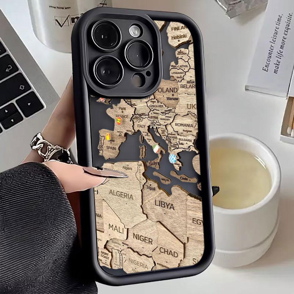 Planes World Map Travel Phone Case For Iphone Apple 17 AIR 16 16E 11 12 13 14 15 XR Plus Pro Max Silicone Case Funda Shell Cover