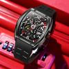 STARKING Men's Automatic Mechanical Watch Waterproof Wear-resistant Luminous Tonneau Watch Silicone Strap Casual Sport Watches
