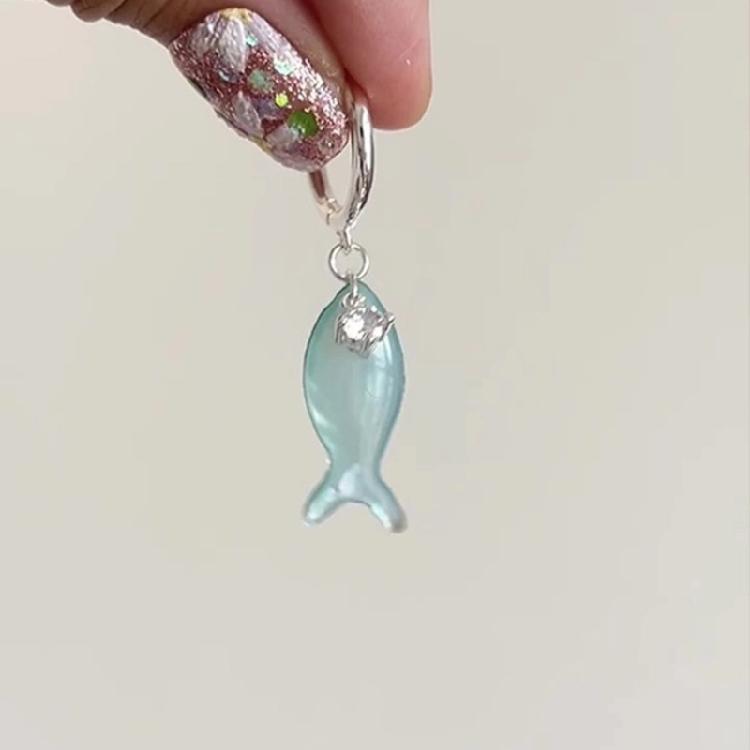 Vibrant Ocean Style Dangle Earrings Lightweight Blue Fish Shaped Ear Rings Fashion Ear Accessory for Casual Outings