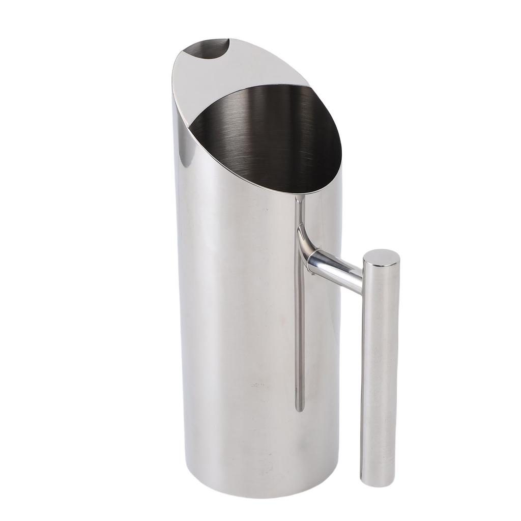 Water Pitcher 1L 304 Stainless Steel Straight Body Drink Pitcher with Spill Proof Spout for Cocktail Flower Tea Cold