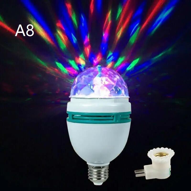 RGB Stage Magic Ball Light 360° Full Rotation Color Changing USB Plug for Bar Club DJ Show Anniversary Party Decor