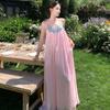 Birthday Party Vacation Pink Fairy Dress Beaded Sequins Beautiful Beach Dress Suspender Dress