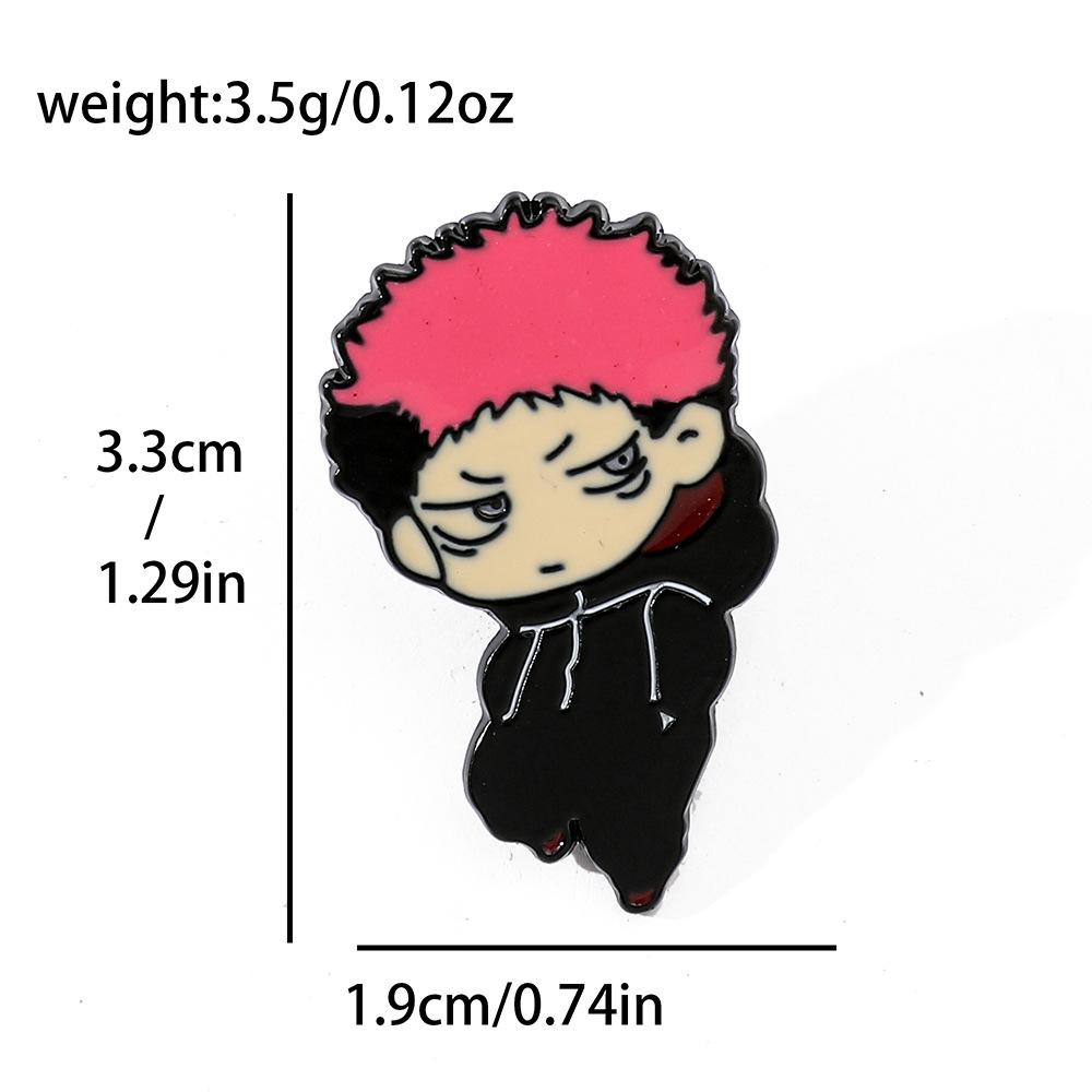 Japanese Creative Personality Spell Return to Battle Metal Badge Accessories Five Wushu Characters Alloy Brooch Pin