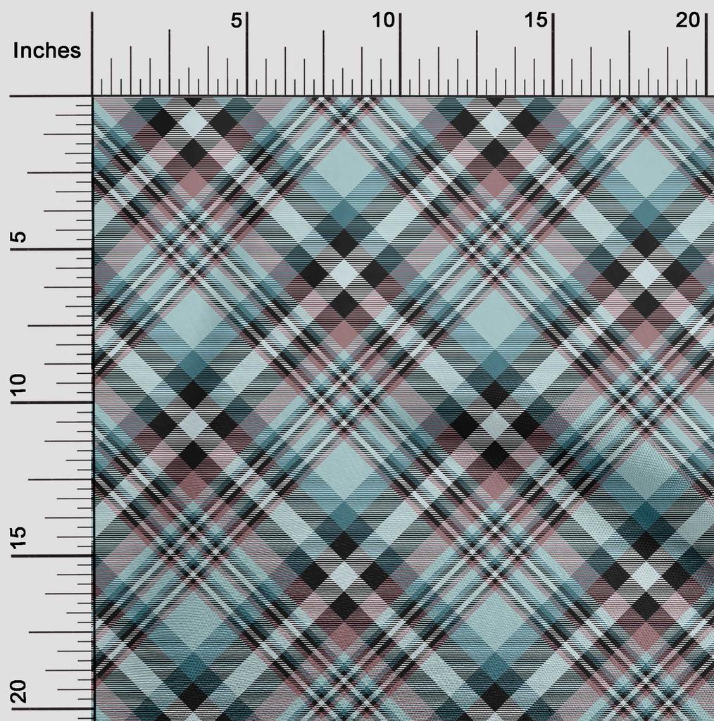 oneOone Cotton Flex Beige Fabric Check Sewing Craft Projects Fabric Prints by Yard 40 Inch