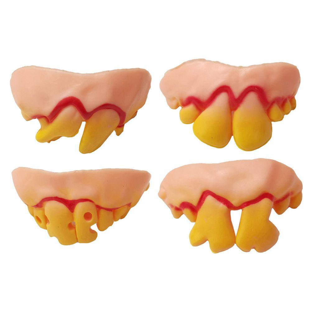 Trick Toys Party Funny Halloween Dentures Zombie Incisors Toothy Halloween Decor Prop Fake Teeth
