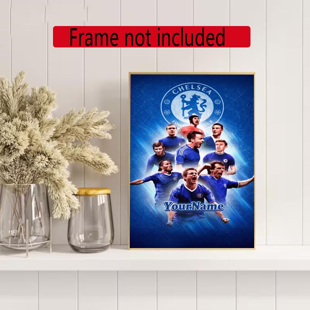 Chelsea Fc Personalized Text Diamond Painting Round Diamond Mosaic Rhinestones Diamond Embroidery Craft Kit Wall Decor Without Frame