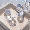Girls Princess Sandals 2025 Summer Fashion Foreign Style Children's Performance Shoes Bag Head High Heel Apricot Single Shoes Soft Sole
