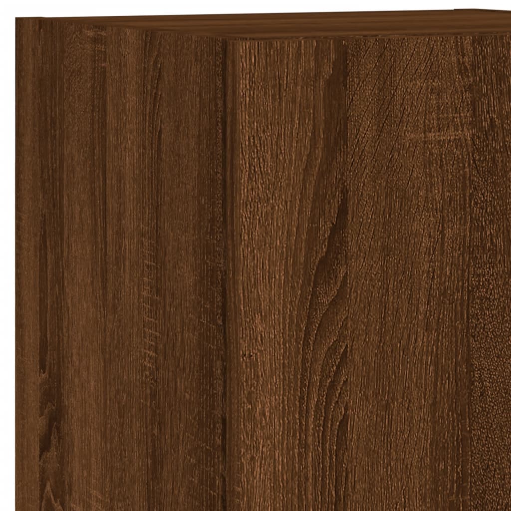 TV Cabinet with LED Lights Brown Oak Effect 12 x 12 x 40.2 in (L x W x H)