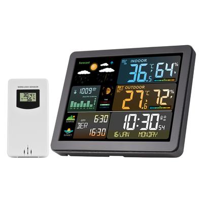 Wetterstation Kabellos Innen Außen mit Sensoren Farbdisplay Digitale Wettervorhersage
