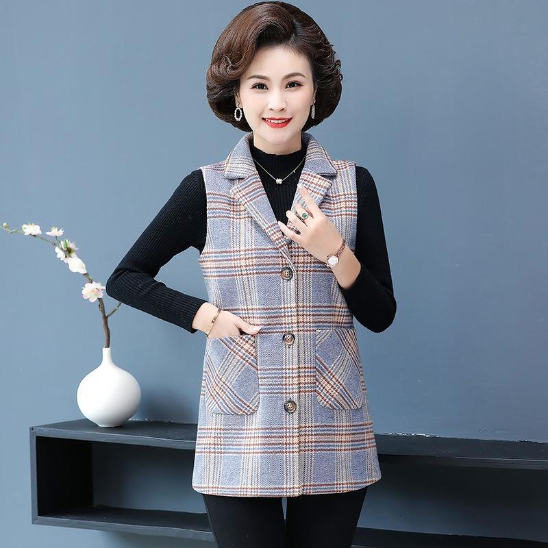 

Тонкий клетчатый жилет-костюм женская одежда женский жилет короткий жилет куртка 5XL (recommended 145-80kg) синий