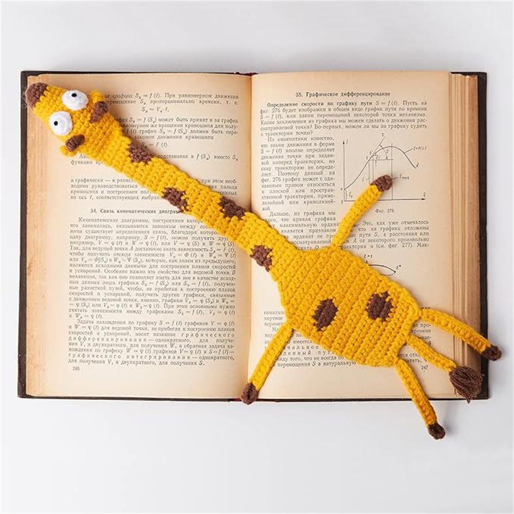 Handmade Knitted Animal Crochet Bookmark Cute Crochet Bookmark Kit for Birthday Christmas Gift Girl Teacher Reader Book Lover