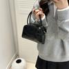 Retro Solid Color PU Pillow Shoulder Bags for Women Trendy Simple Ladies Boston Crossbody Bag Versatile Girl Phone Handbag Purse