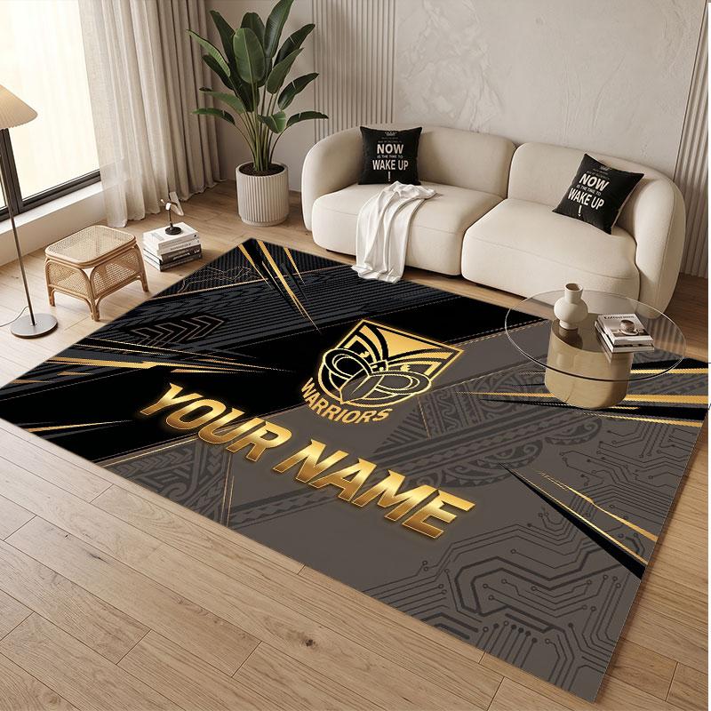 Custom Rug Wigan Warriors Pattern Print Name Text Soft Non‑Slip Floor Carpet for Home Indoor Decoration