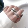 Korean Style Geometric Beaded Double Layer Ring: Retro, Trendy, Hip Hop Open Design for Women