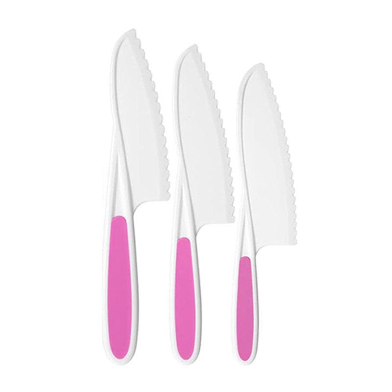 Kids' Safe Fruit Knife Set for Early Education with Folding Plastic Storage Basket