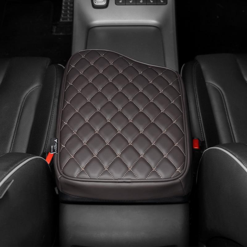 Car Interior Accessories Centre Console Armrest Box Pad & Protective Cover Black Leather Material For Hyundai Palisade -2025