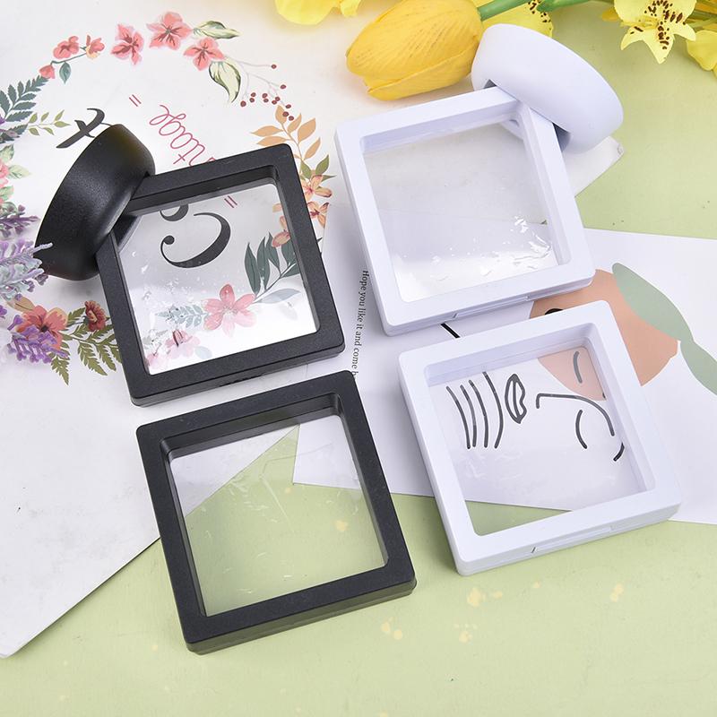 Suspended Floating Display Case Earring Coin Gems Ring Jewelry Stand Holder Box