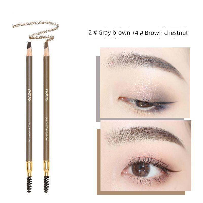 Novo Hard-Core Eyebrow Pencil for Women, Creates Natural-Looking Eyebrows with Distinct, Long-Lasting Lines, Waterproof and Sweat-Resistant,