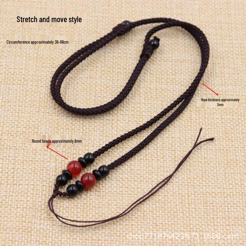 DIY Agate Jade Pendant Lanyard for Men & Women - Necklace Hanging Rope