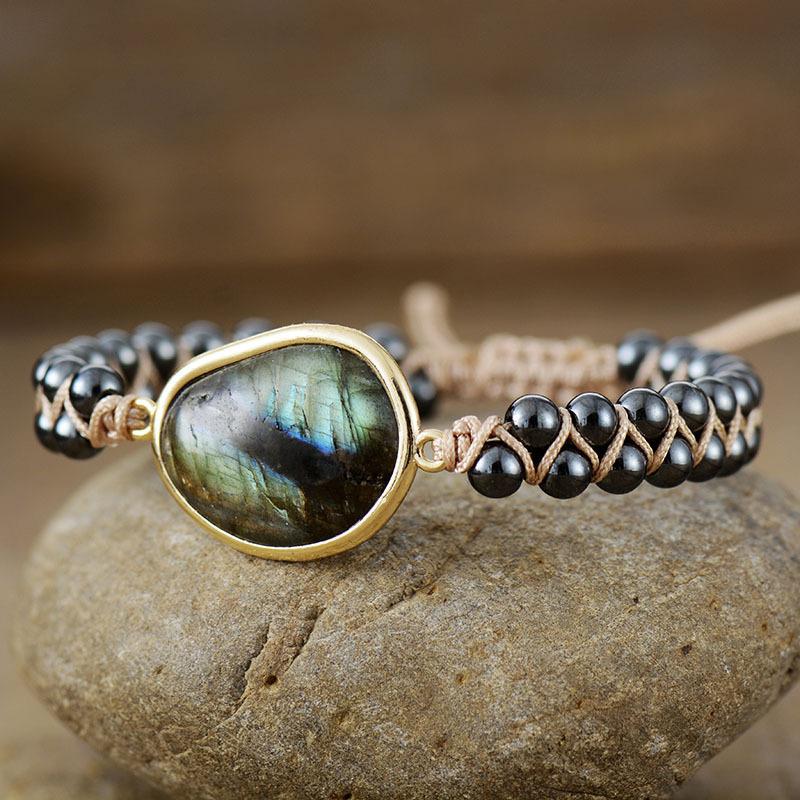 European and American New Elongated Stone Double-layer Woven Bohemian Beaded Friendship Bracelet