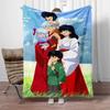 Inuyasha Cartoon Printing Blanket Large Sofa Soft Warm Flannel Throw Blanket Camping,Outdoors,Picnic,Travel,Airplane Blanket.