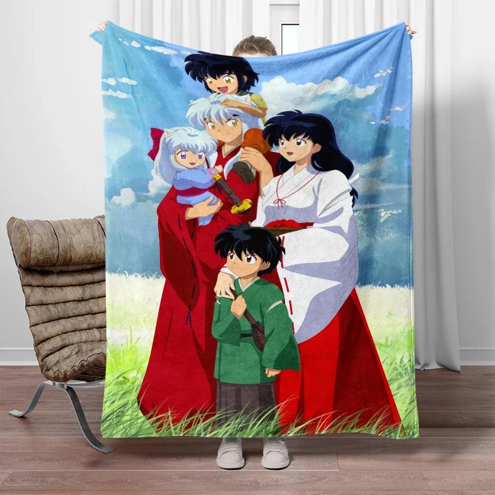 Inuyasha Cartoon Printing Blanket Large Sofa Soft Warm Flannel Throw Blanket Camping,Outdoors,Picnic,Travel,Airplane Blanket.