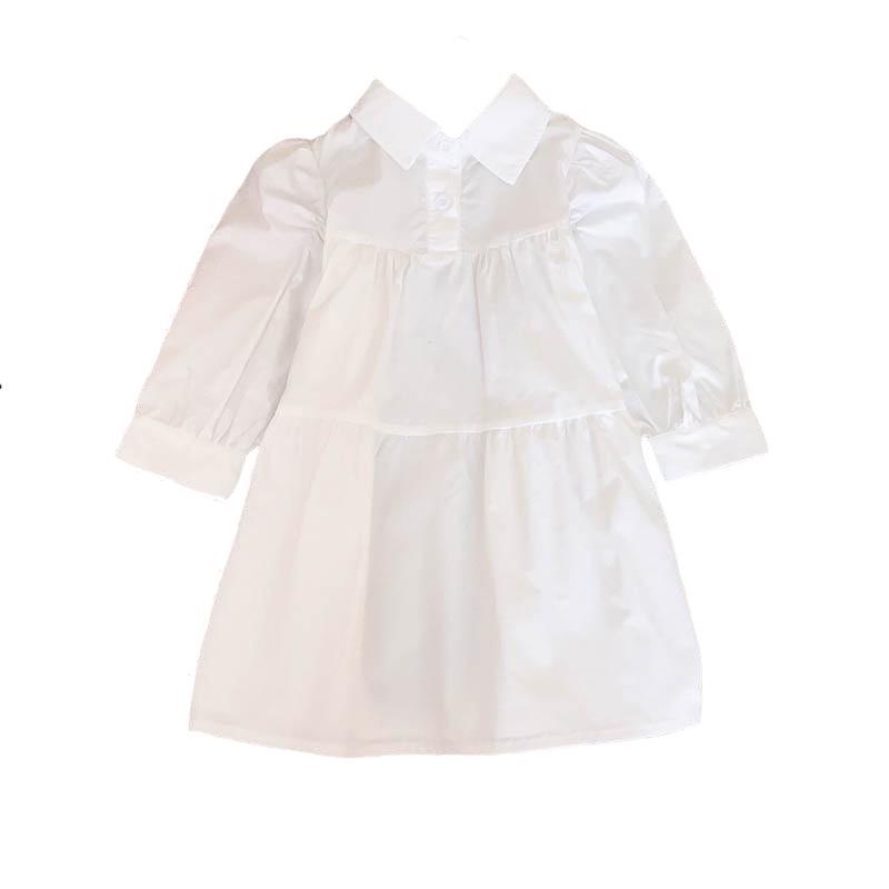 Dívčí pletené svetrové šaty s košilí s dlouhým rukávem - Podzimní/Jarní móda AQA135-GZ9316