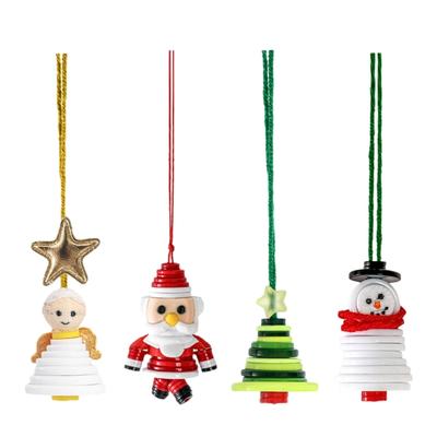 Plastic Button Craft Hanging Ornament Set For Kid Adult Art Craft Handmade Festival Gift Christmas Tree Decoration