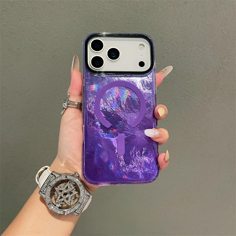 Gradual change contrasting color is suitable for Apple 11 mobile phone case 11promax glacier pattern magnetic case colorful anti-drop 11pro
