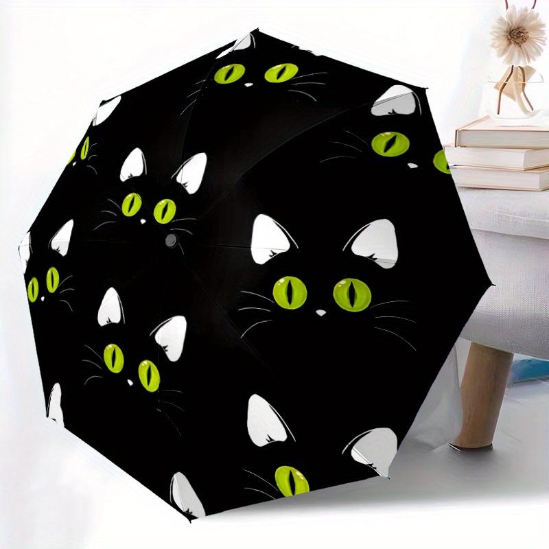 1pc Cat Eyes Automatic Open/Close Leisure Umbrella with Windproof, Functional Design, 8-Rib Sturdy Canopy, Durable Ribs,006