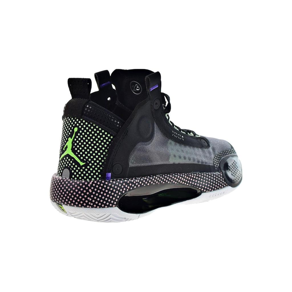 Jordan Air Jordan 34 GS 'Halftone Dots' Bequeme Dämpfung, Abriebfeste Mittelhohe Kinder-Basketballschuhe BQ3384-013