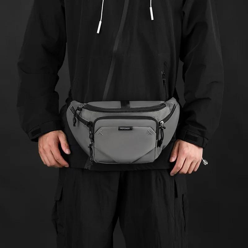 Men's Bag Waterproof Chest Bag Multi-functional Outdoor Sports Shoulder Bag Travel Portable Waist Pack Crossbody Sling
