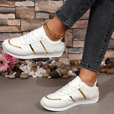 Women's Casual Sports Shoes - Lace Up Low Cut Design, Comfortable Fabric Lining, Suitable for All Seasons, Women's Sports Shoes