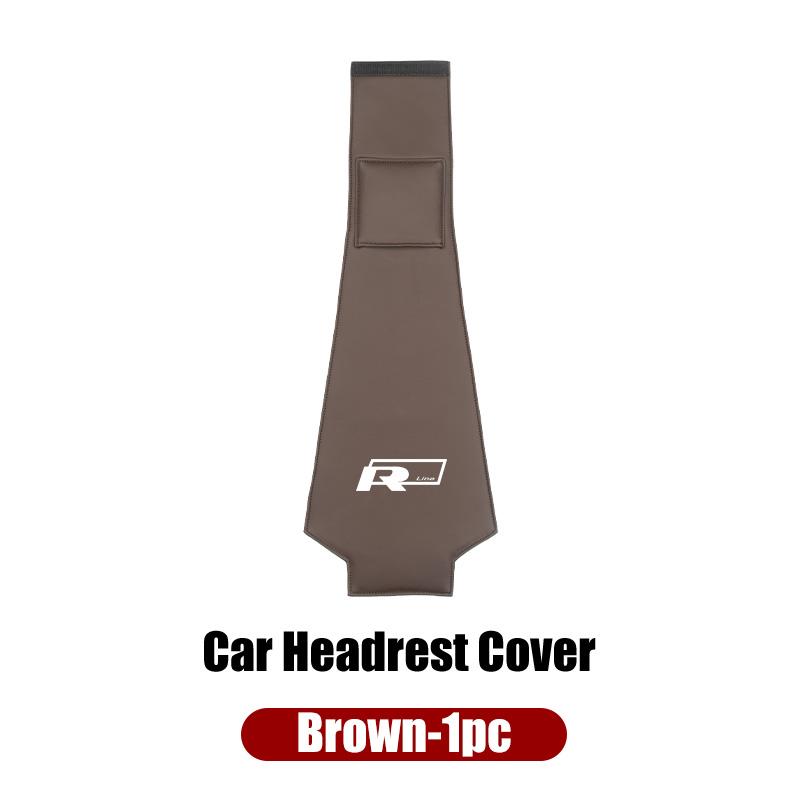 Car Leather Headrest Protective Cover Storage Bag For Volkswagen VW R Tiguan CC Jetta Polo Golf Passat T-ROC AY5