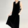 Han Meng Xuan Mulberry Silk Velvet Sleeveless Vest Dress