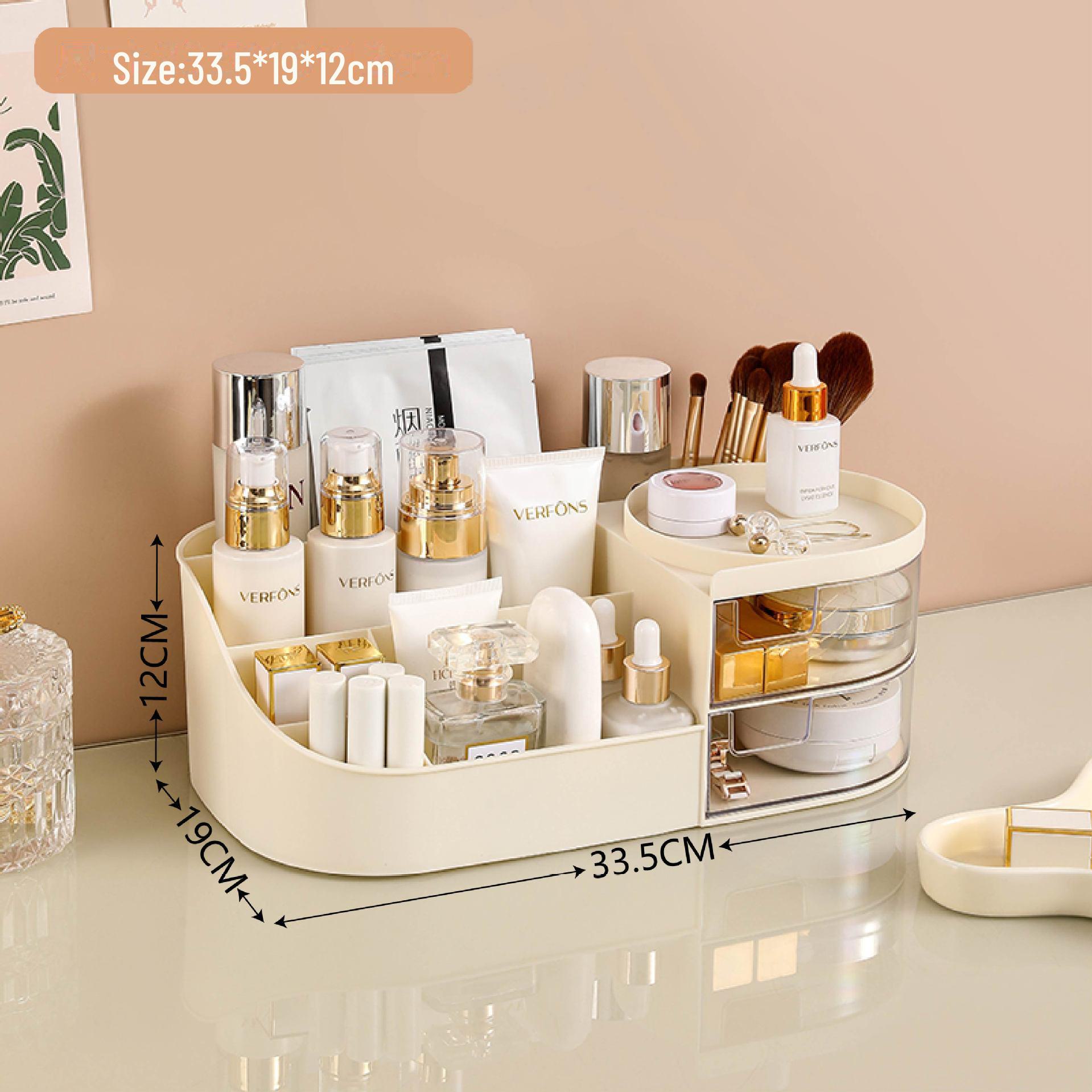 

Многофункциональная косметичка с зеркалом для макияжа и органайзером для помады Large белый/кремовый