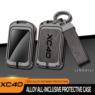 Suitable for Volvo Xc40 Alloy Car Key Case 2024 2023 2022 2021 2020 SUV High-end Genuine Leather Car Key Shell Buckle Accessorie