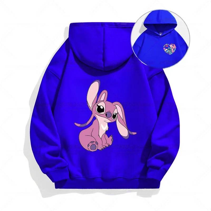 Autumn Disney Cool Stitch Print Children's Hoodies Fashion Casual Boys Girls Long Sleeved Sweatshirts Tops Kids Pullover