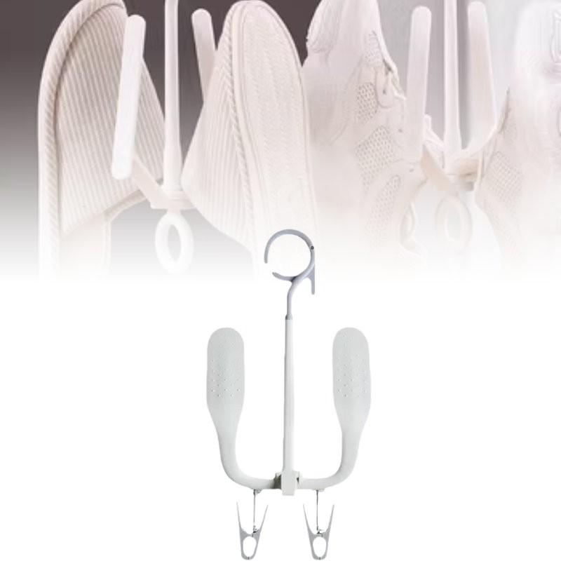 Windproof Hanging Shoe Rack For Balcony Adjustable Rotating Plastic Hanger