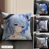 Cute Ganyu Genshin Impact Cushion Cover Natural Linen Organic Fabric DoubleSided Printing Sofa Home Decor Gift Pillow Case