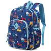 VASCHY Boys' Backpack, Lightweight, Perfect for Kindergarten, Daycare, and School, with Chest Strap, Blue, Carry-on