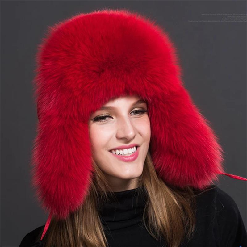 New hats Fox women Russian women Shanka pilot tripper snow hat