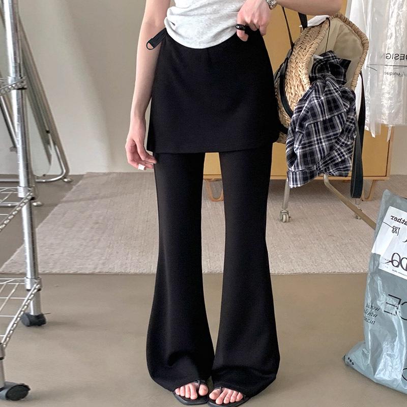 Spring/Summer 2026 Women s Maternity Wide-Leg Slimming Culottes - Faux Two-Piece Casual Pants M