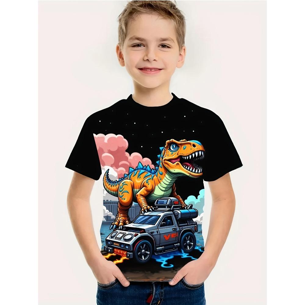 Fashion Kids T-Shirt Dinosaur 3D Printed Tees Short Sleeve Girl's Summer Clothes O-Neck Cute Boy Child T Shirt Children Top