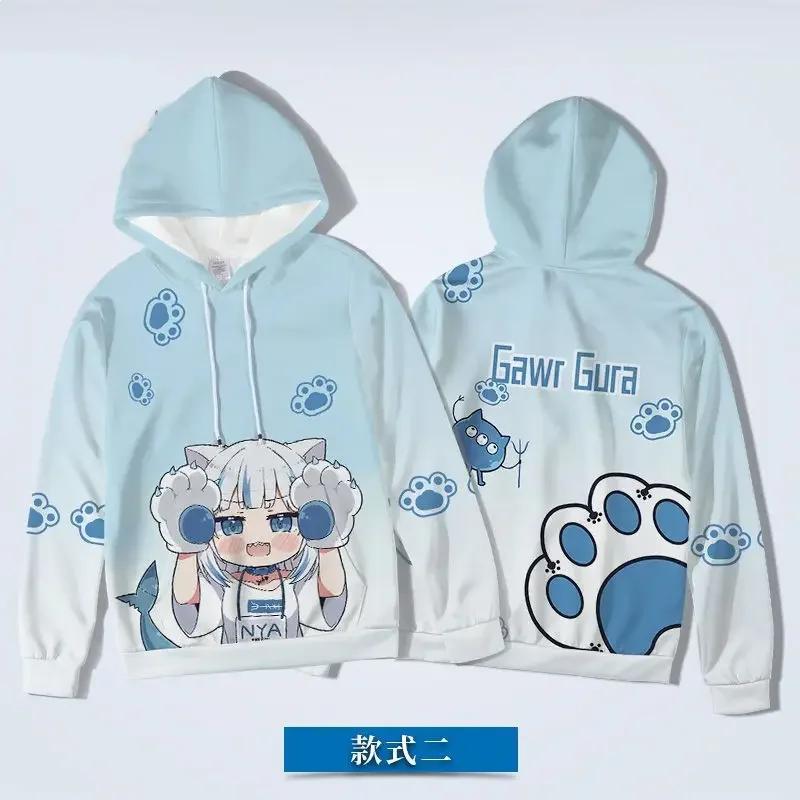 Fashion Autumn Sweater Shark Girl Ka Wugula GawrGura Two Dimensional Peripheral Jacket Clothes Hooded 3D Printing Comfortable