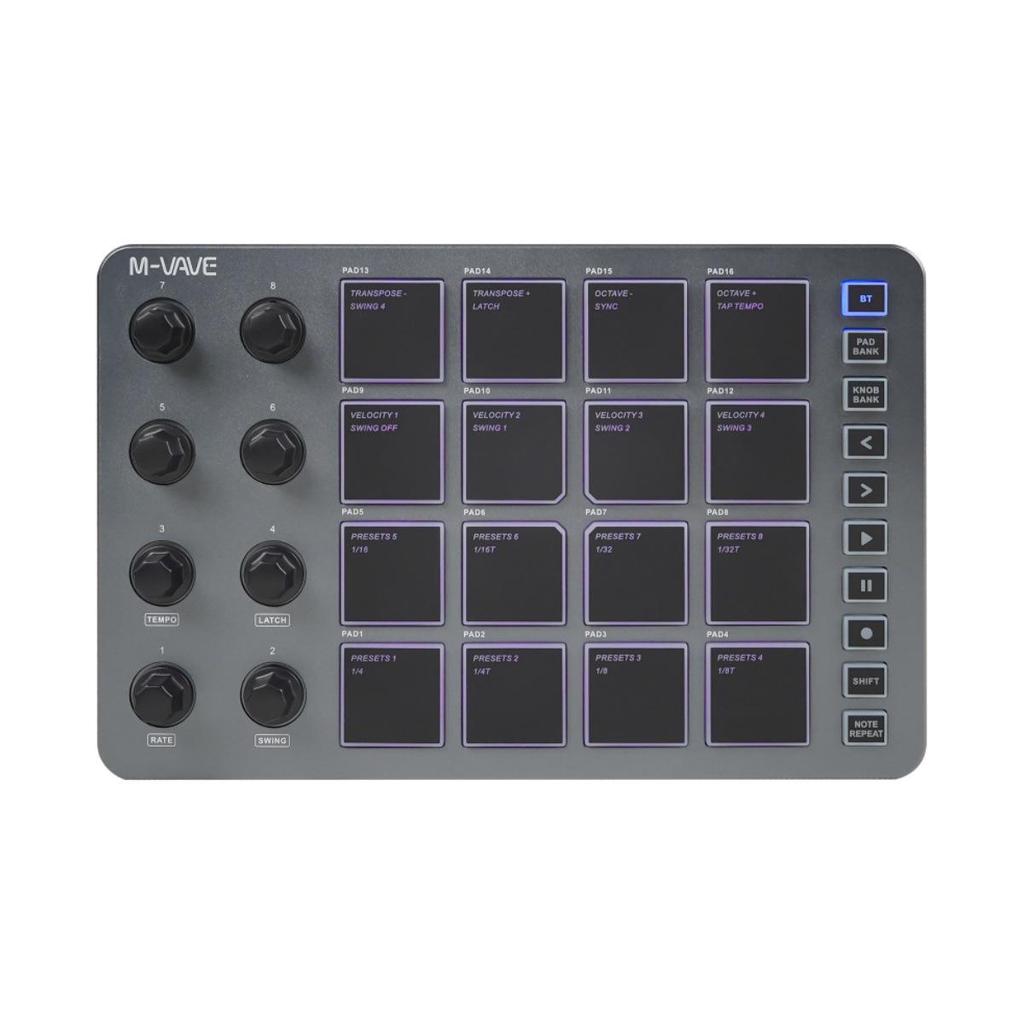 M-VAVE SMC 16-Key Mini Bluetooth MIDI Drum Pad Controller