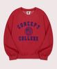 CONCEPTCOLLEGE Classic Big Logo Pigment Raglan Sweatshirt_Vintage Red [Unisex]
