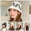 Sweet Floral Knitted Bucket Hat Retro Warm Fisherman Hat Jacquard Woolen Hat  Autumn and Winter